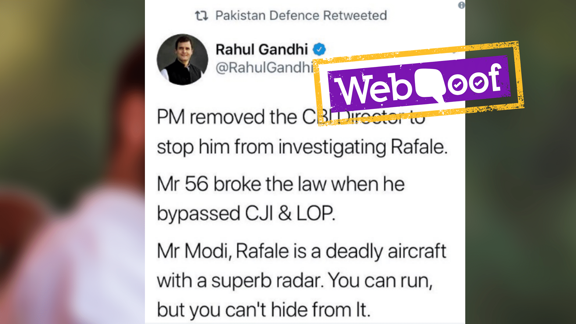 The post was in fact retweeted by an online forum that discusses Pakistani defence issues.&nbsp;