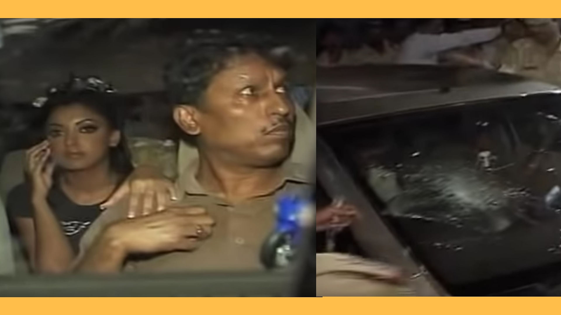 Screenshot of Tanushree Dutta in her car while she was attacked in 2008.&nbsp;