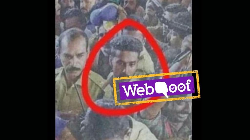 Kerala Cop in This Sabarimala Photo is Not a CPM Worker  