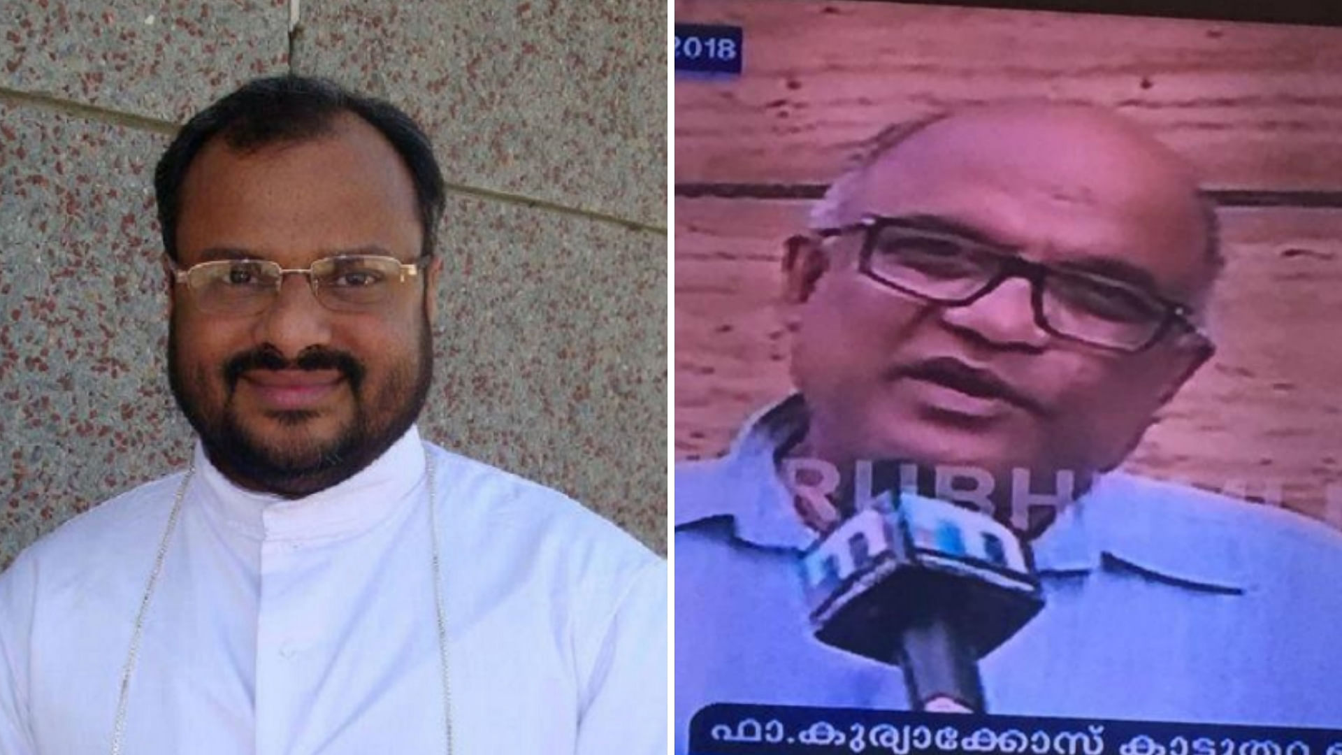 Father Kuriakose Kattuthara (R), one of the prime witnesses who had testified against rape accused Bishop Franco Mulakkal (L), was found dead on Monday, 22 October.