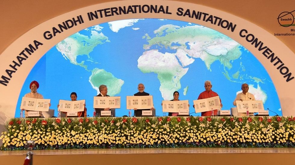 Prime Minister Narendra Modi addressed the Mahatma Gandhi International Sanitation Convention in Delhi.