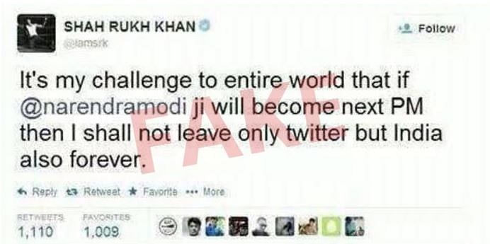 A 2014 photoshopped tweet attributed to Shah Rukh Khan gave birth to the claims viral on social media.