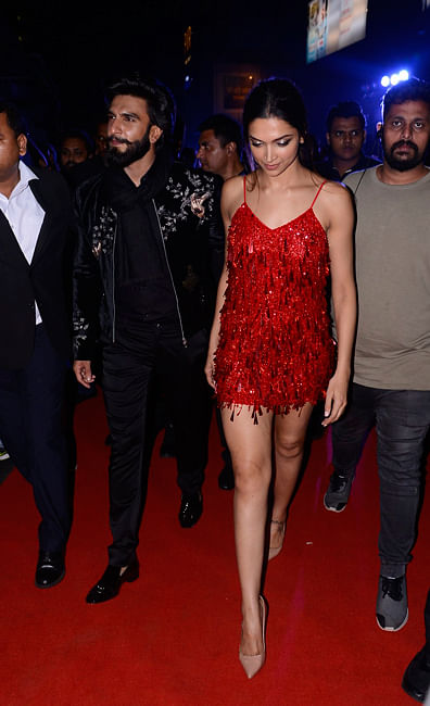 Deepika and Ranveer at the Mumbai premiere of xXx: Return of Xander Cage