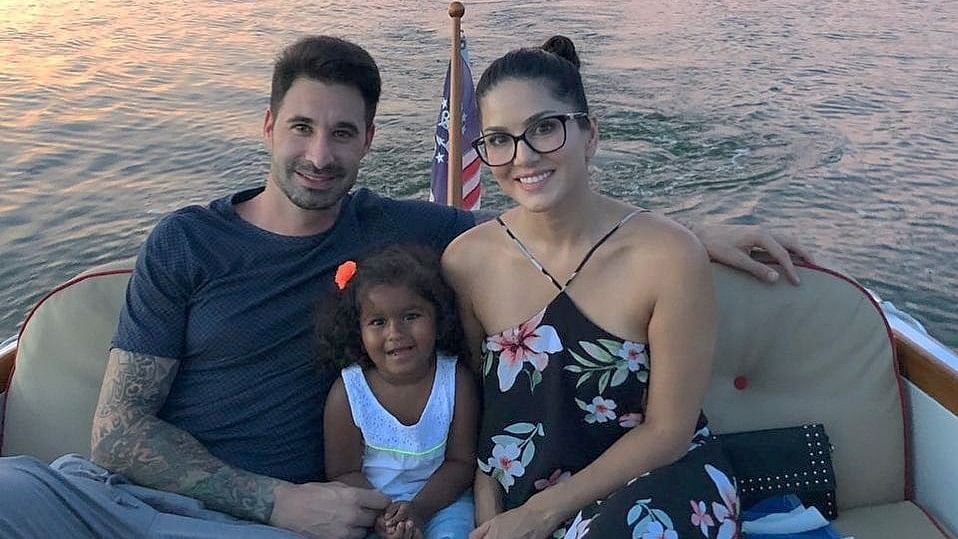 Sunny Leone on vacation with her husband and daughter.