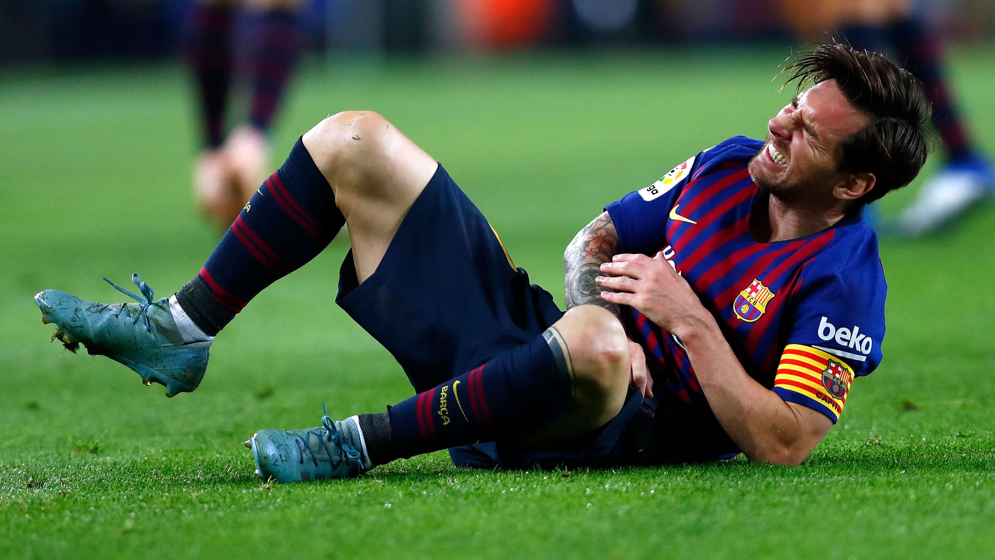 Lionel Messi has broken a bone in his right arm and will be sidelined for about three weeks.