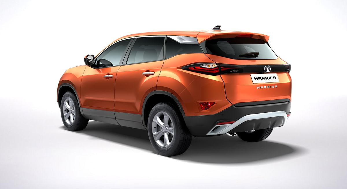 Tata Harrier production model revealed. The SUV will likely compete against the Jeep Compass and Hyundai Creta.