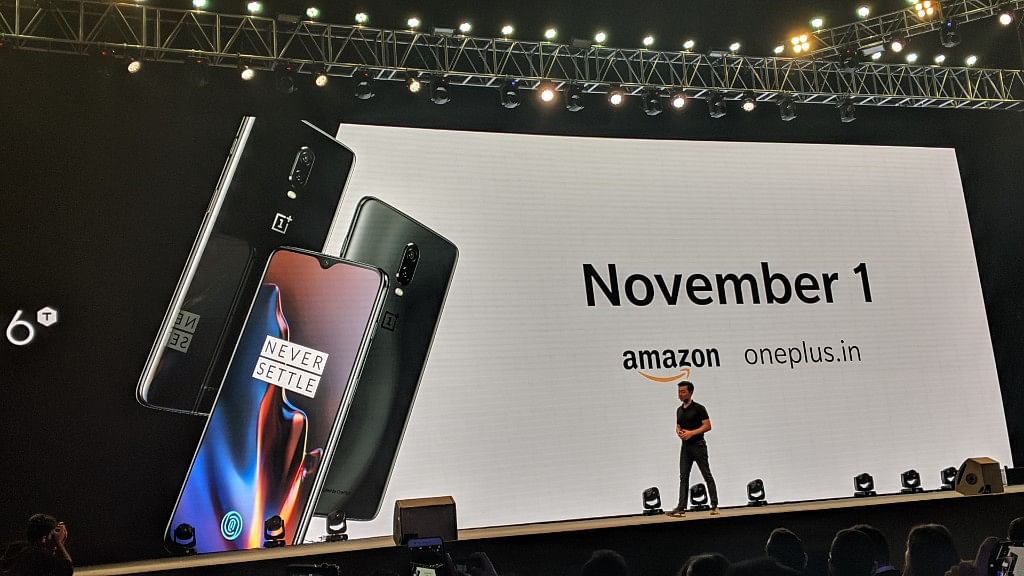 Carl Pei from OnePlus launching the OnePlus 6T in India.&nbsp;