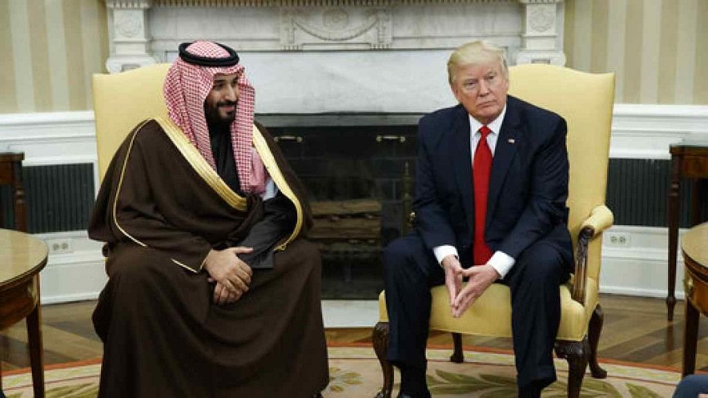 US President Donald Trump meets with Crown Prince Mohammed bin Salman.