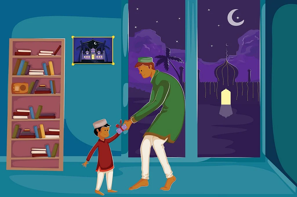My father was used to visit us for Eid which was equivalent to sighting another crescent.