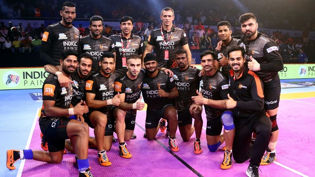 The U Mumba side after their win over Telugu Titans in Pro Kabaddi League on Tuesday.&nbsp;