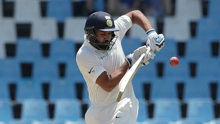 Rohit Sharma plays a shot during the Test series in South Africa.