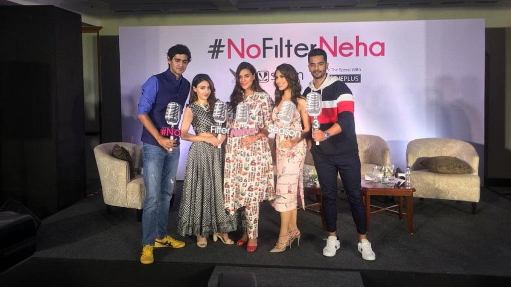 Neha Dhupia with Soha Ali Khan and Sophie Choudry.