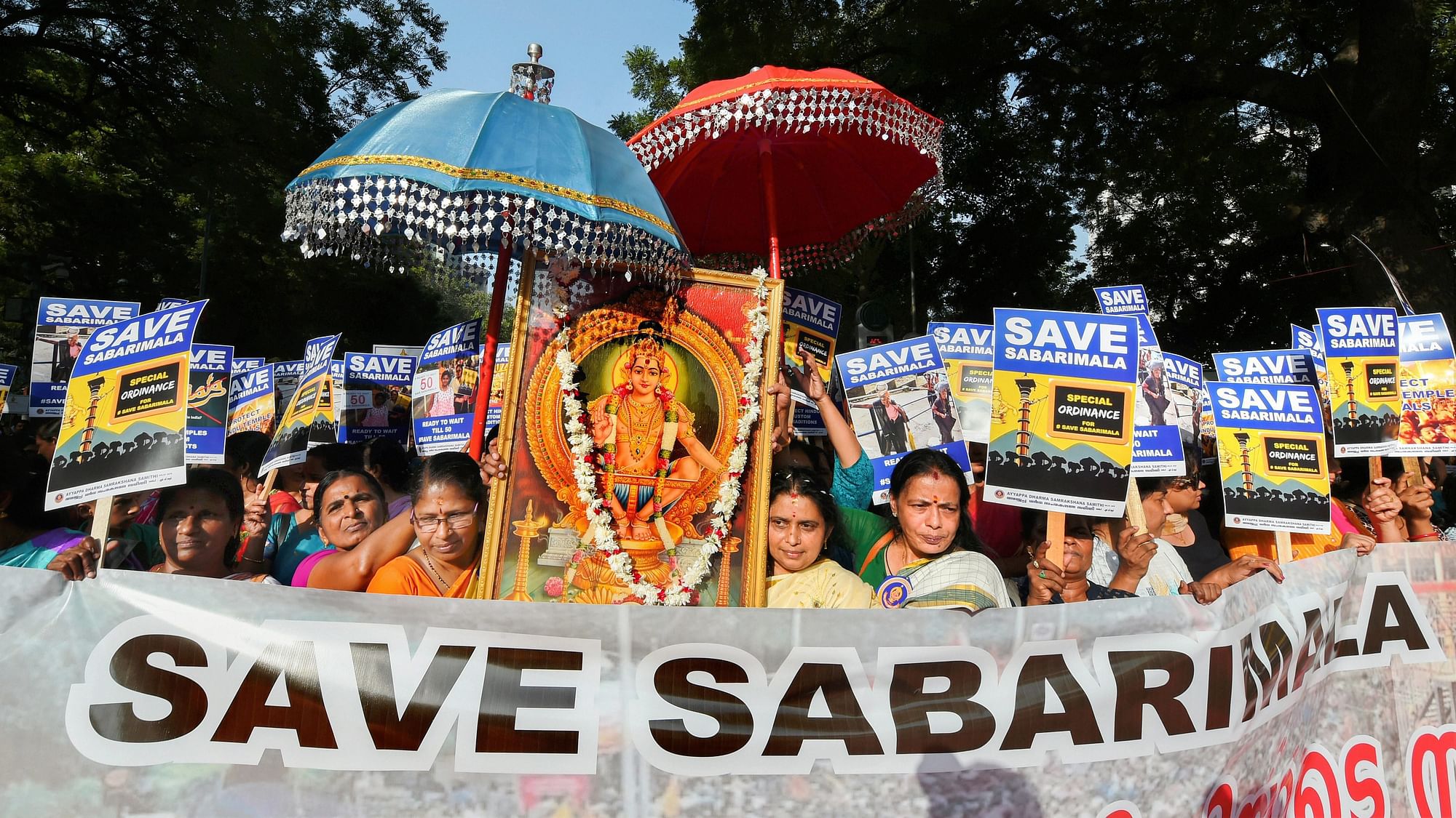 Devotees were protesting against SC’s verdict on the entry of women in Sabarimala’s Lord Ayyappa Temple.