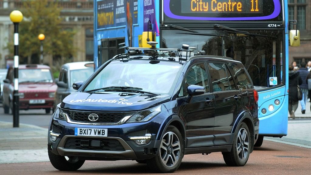 A self-driving Tata Hexa on the streets in Coventry, UK.&nbsp;