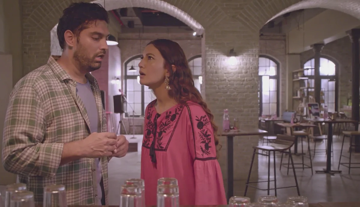 Kunaal Roy Kapur and Gauahar Khan in a still from <i>Side Hero.</i>