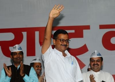 New Delhi: Delhi Chief Minister and AAP President Arvind Kejriwal at the launch of the party