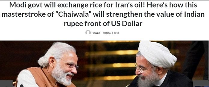 An alternate payment system was devised by Iran and India after the previous sanctions on the West Asian nation.