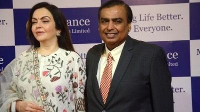 File image of Reliance Industries (RIL) Chairman and Managing Director Mukesh  Ambani with his wife Nita Ambani at the 41st Annual General Meeting (AGM) of Reliance Industries Ltd (RIL), in Mumbai on July 5, 2018.