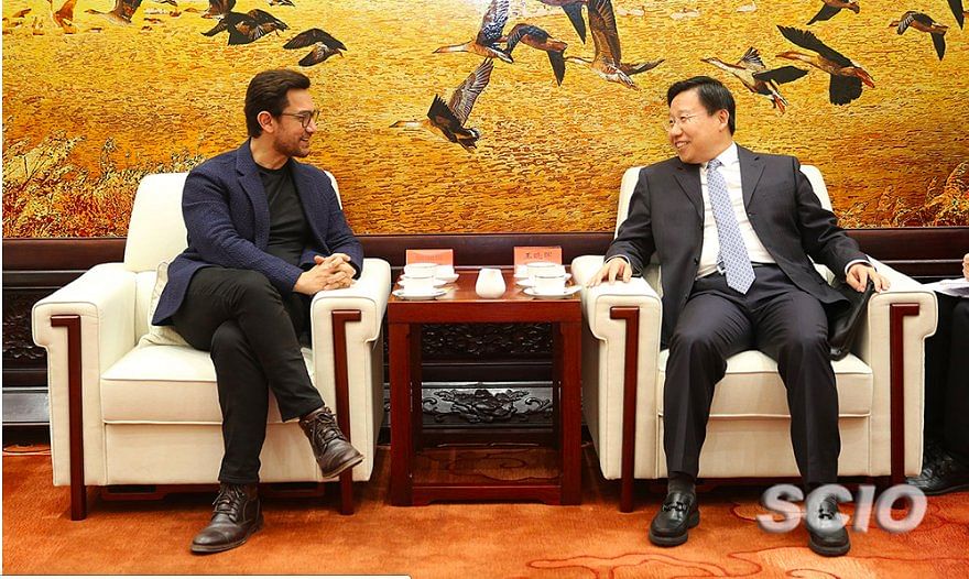 Wang said he hoped that China and India could strengthen cultural exchanges in his chat with Aamir Khan.