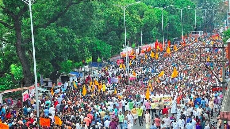 Protests in Kerala against Supreme Court’s Sabarimala verdict.
