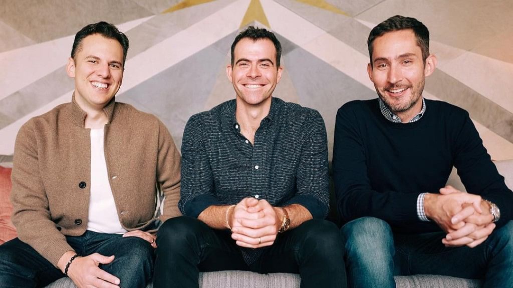 Instagram co-founder Mike Krieger (left) &amp; Kevin Systrom (right) with the CEO of Instagram Adam Mosseri (centre).
