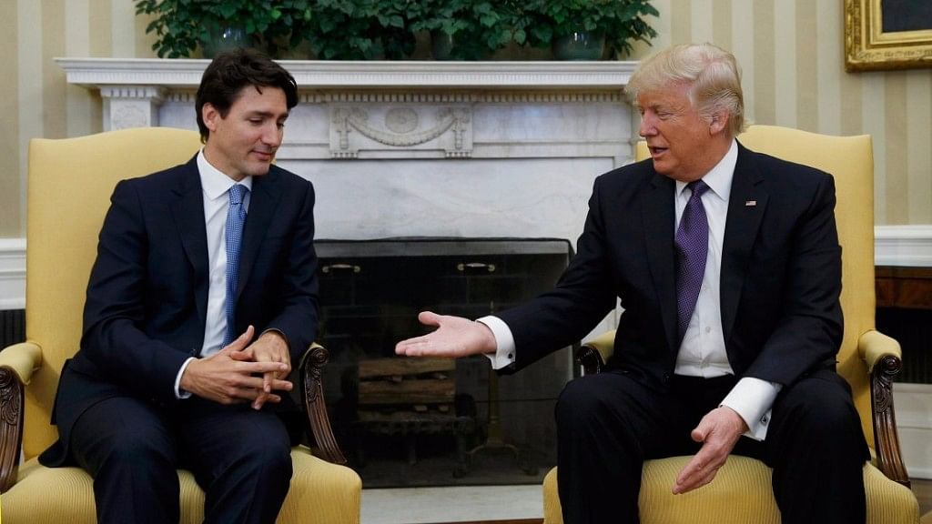 Canadian Prime Minister Justin Trudeau and US President Donald Trump.&nbsp;