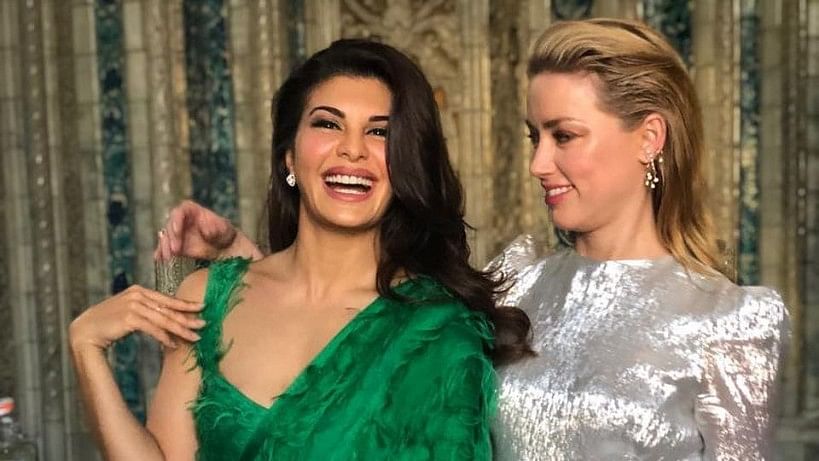 Jacqueline Fernandez with Amber Heard at the One Young World Summit.