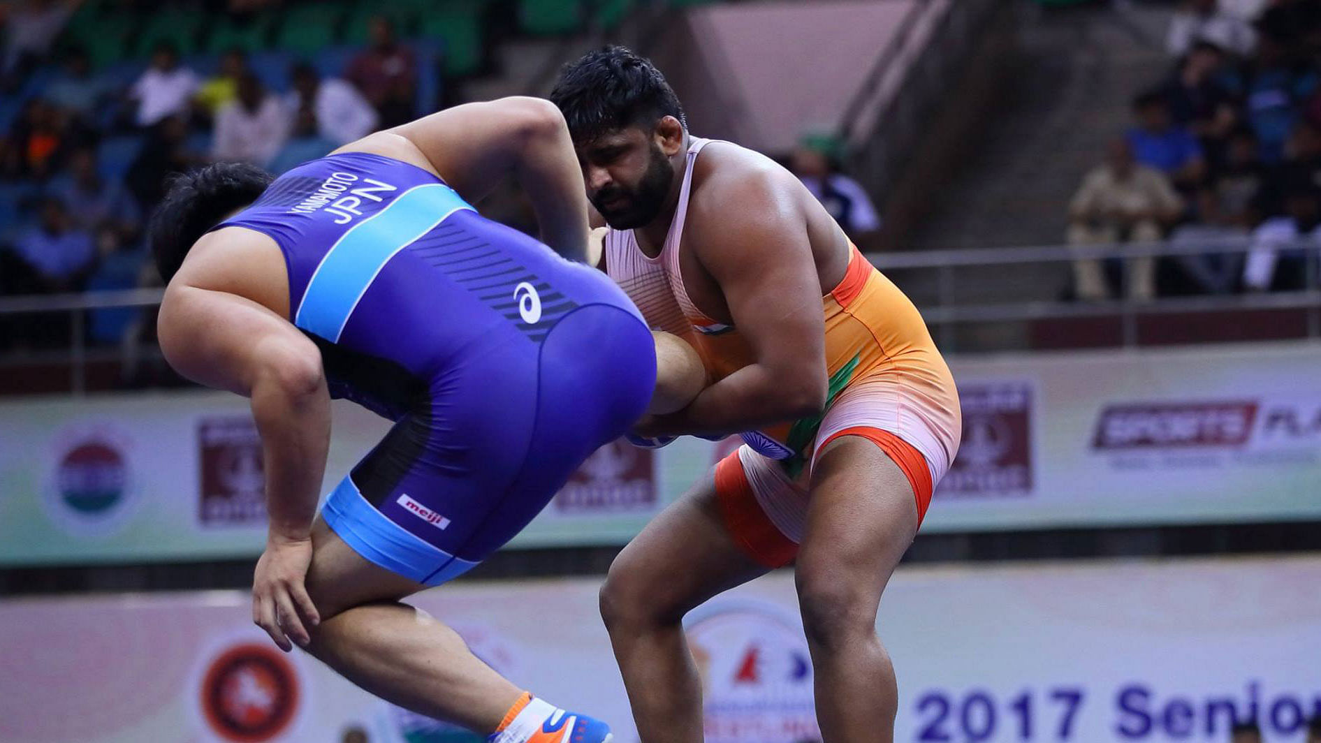 File picture of India’s Sumit Malik during a World Wrestling Championships event.
