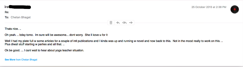 Ira Trivedi Exposes Chetan Bhagat E-mails, Sends Legal Notice