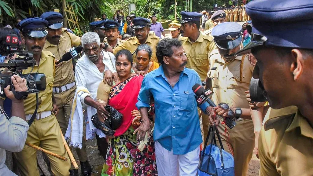 Women trying to enter Sabarimala. 