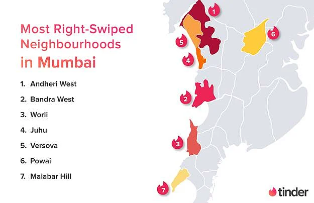 An area-wise peek into Tinder trends in Mumbai.