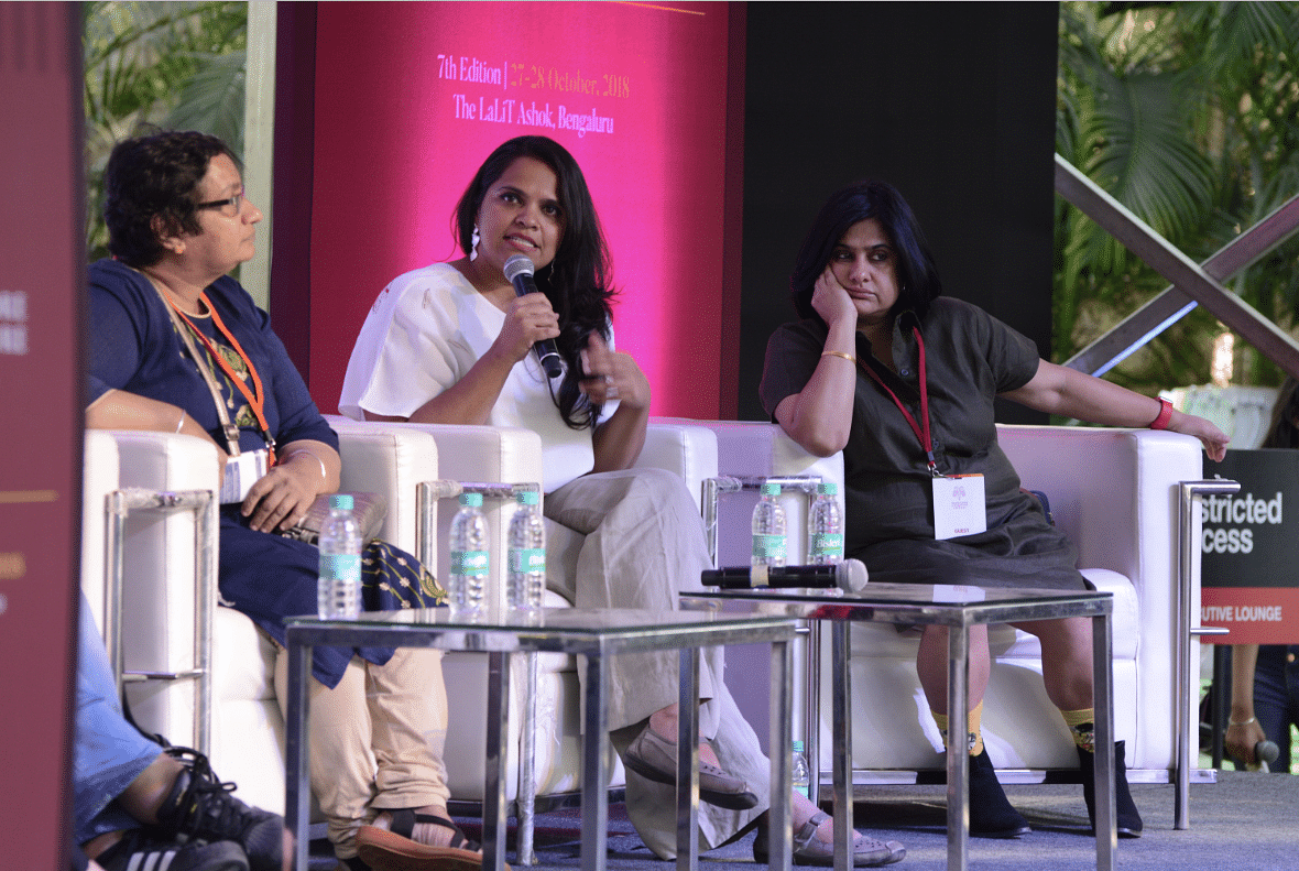 Former journalist Tushita Patel along with actor-director Vinta Nanda, former journalist Sandhya Menon and former nun, Sister Jesme formed the panel for the Bangalore Literature Festival’s session on the #MeToo campaign.&nbsp;