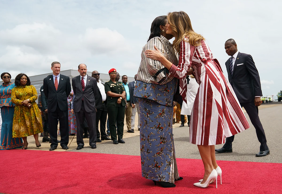 Melania Trump Opens Africa Tour With Wave and Baby in Arms