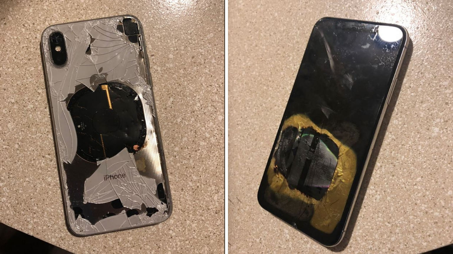 The phone exploded after the update. It was being charged with the Apple bundled charger.&nbsp;