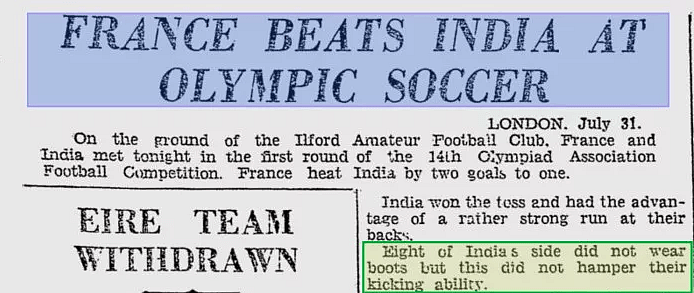 Did India Play Football Barefoot in Olympics Due to Cash Crunch?
