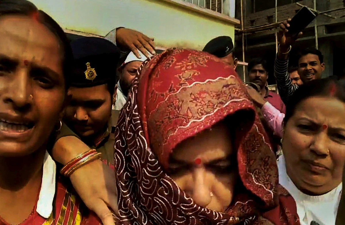 Former Bihar minister Manju Verma, an accused in Muzaffarpur shelter home rape case, after she surrendered in a court in Begusarai. Verma had been evading arrest in an Arms Act case lodged in the course of investigations in the Muzaffarpur shelter home scandal.
