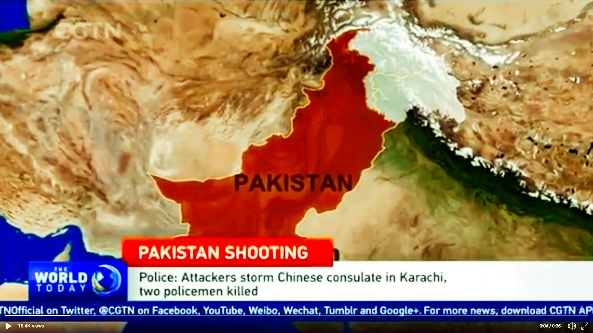 The map used by CGTN shows Pakistan-occupied Kashmir as part of India.&nbsp;