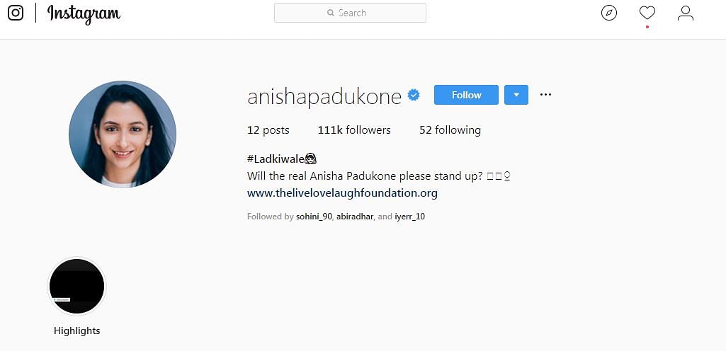 Anisha Padukone has  now changed her bio to #DeepVeerwale with emojis of a bride and groom each.