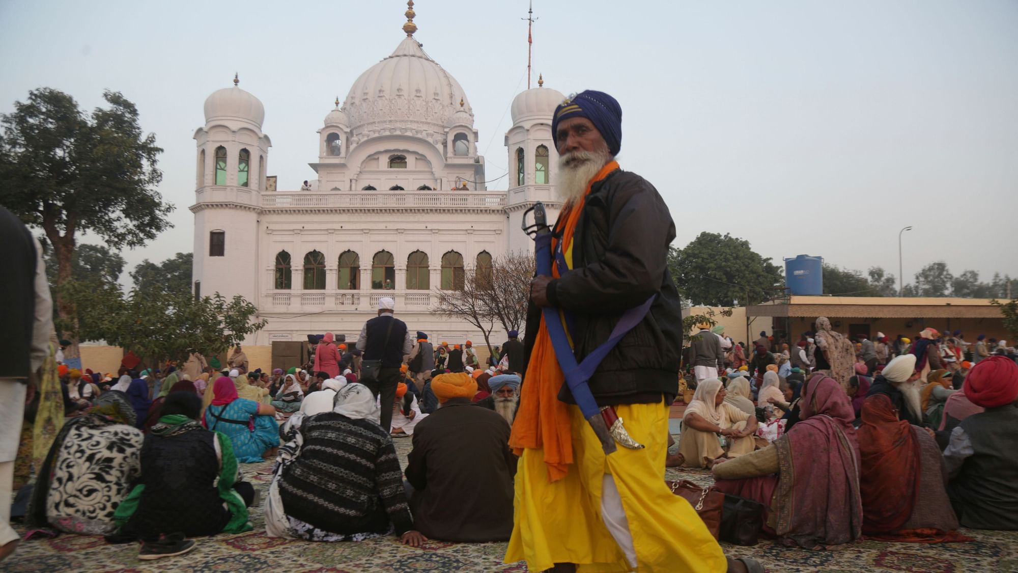 A Sikh pilgrim visits the shrine of their spiritual leader Guru Nanak Dev in Kartarpur, Pakistan, on Wednesday, 28 November.