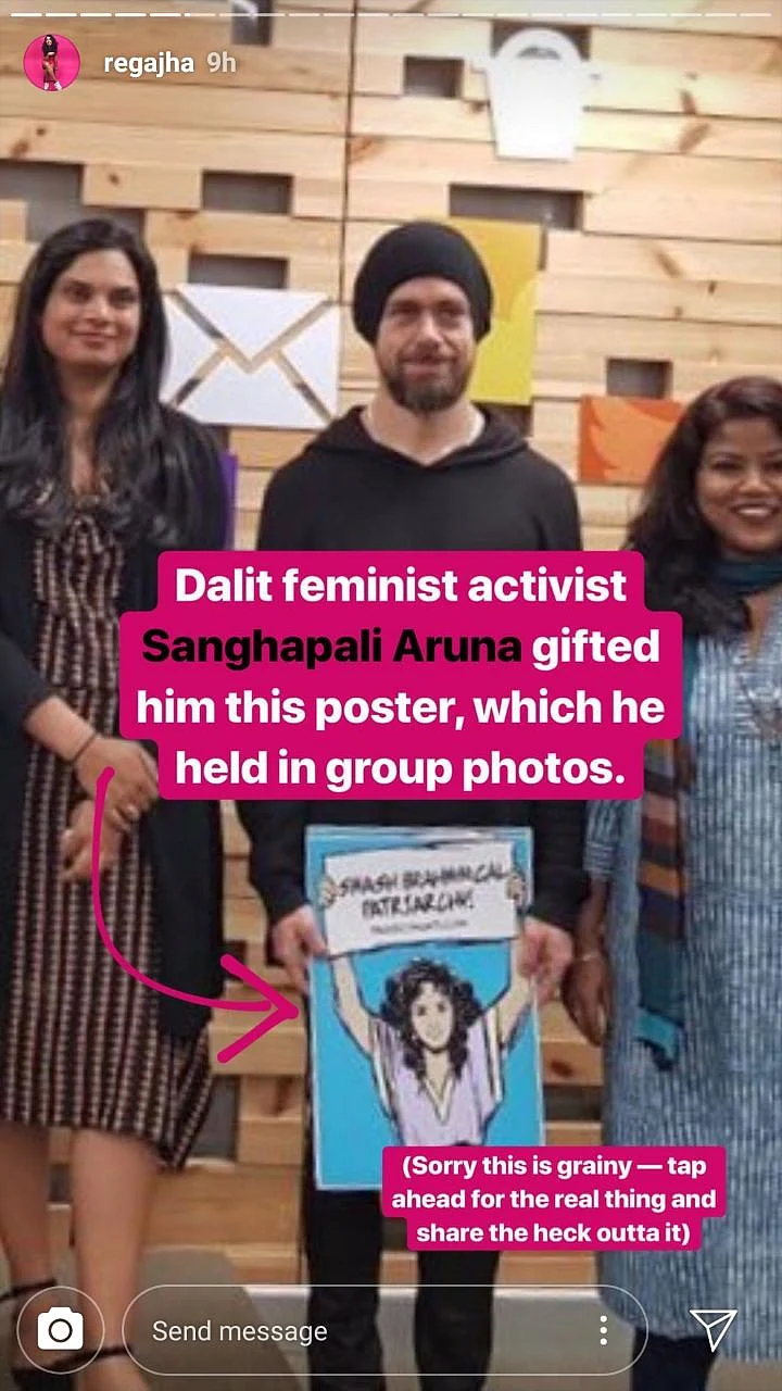 A series of Instagram stories by Rega Jha.
