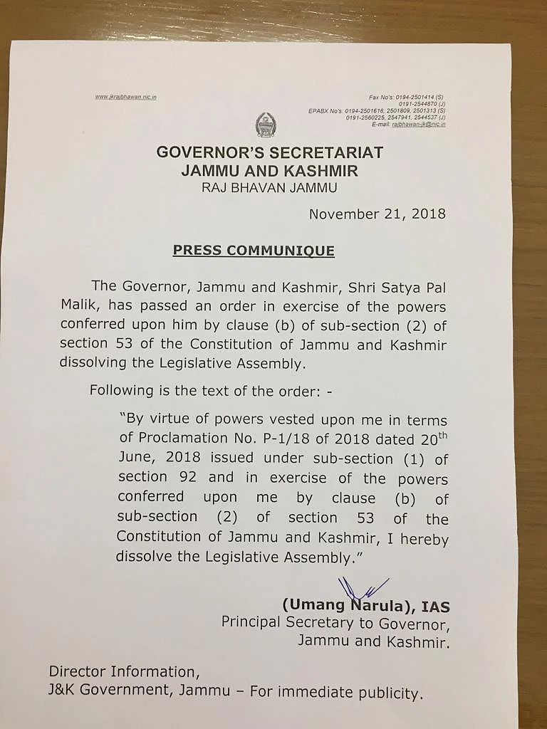 SC Dismisses PIL Challenging Dissolution of J&K Assembly