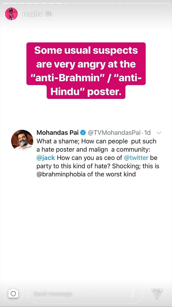 A series of Instagram stories by Rega Jha.