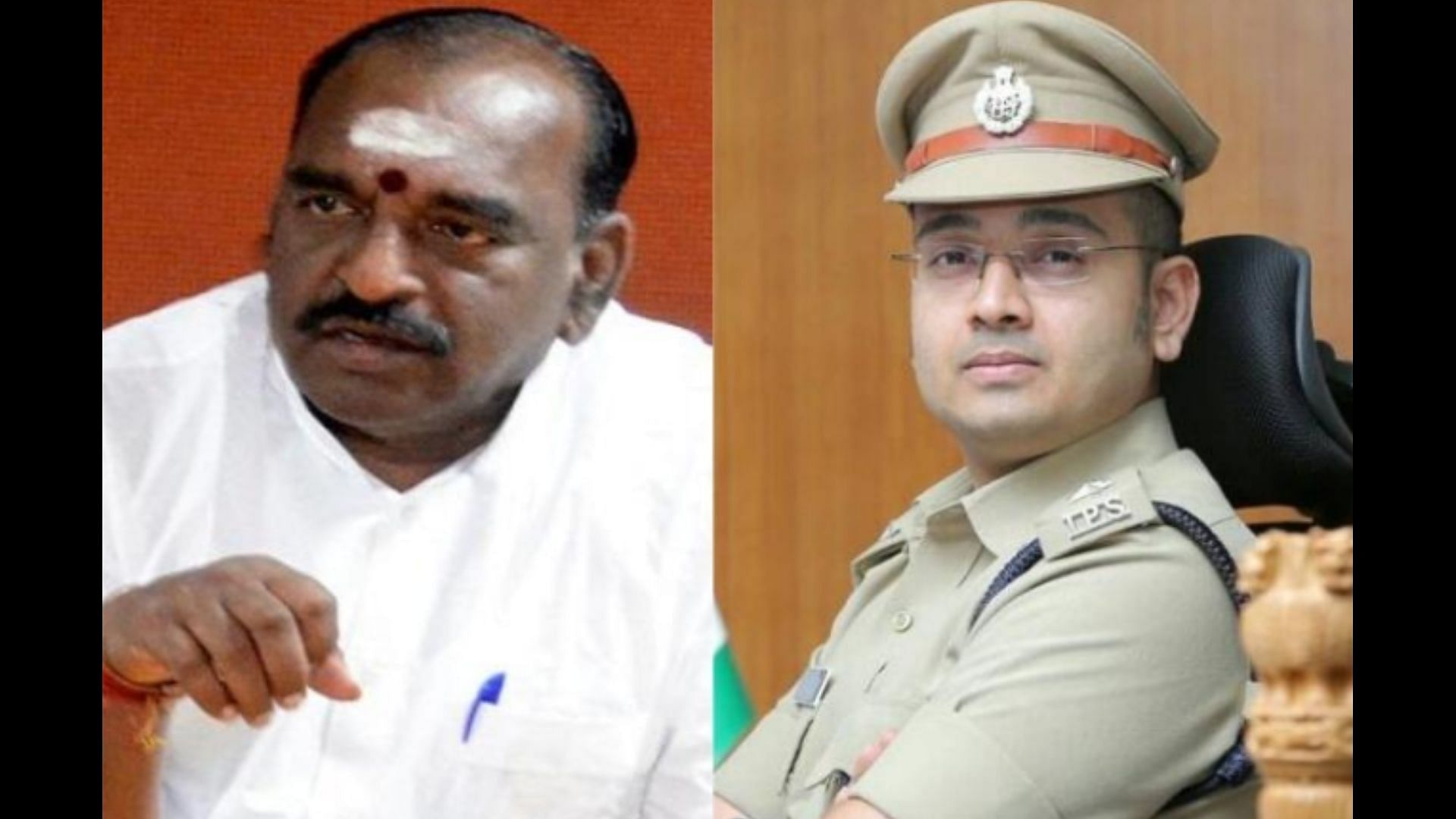 File image of Union Minister Pon Radhakrishnan and Superintendent of Police Yatish Chandra.