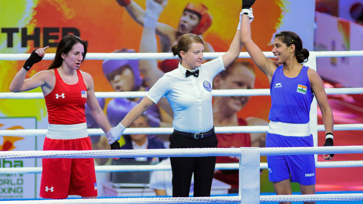Laishram Sarita Devi beat Diana Sandra Brugger of Switzerland in her opening bout of the World Boxing Championship.