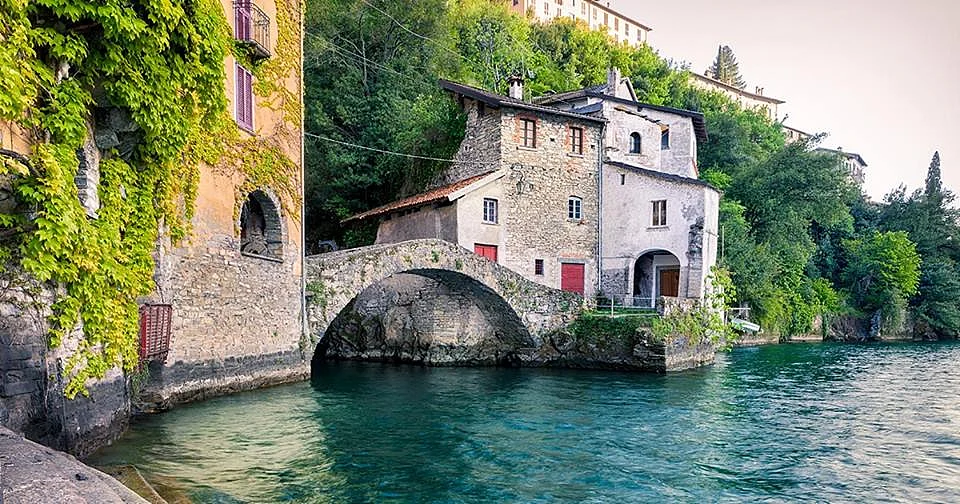 A view of Strada Regia, the pathway built during the Romans that connects the towns of Como and Bellagio.