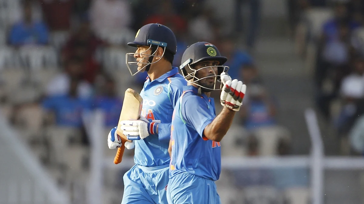 M.S. Dhoni and Ambati Rayudu during the fourth ODI between India and West Indies, at Brabourne Stadium in Mumbai, on Oct 29, 2018.
