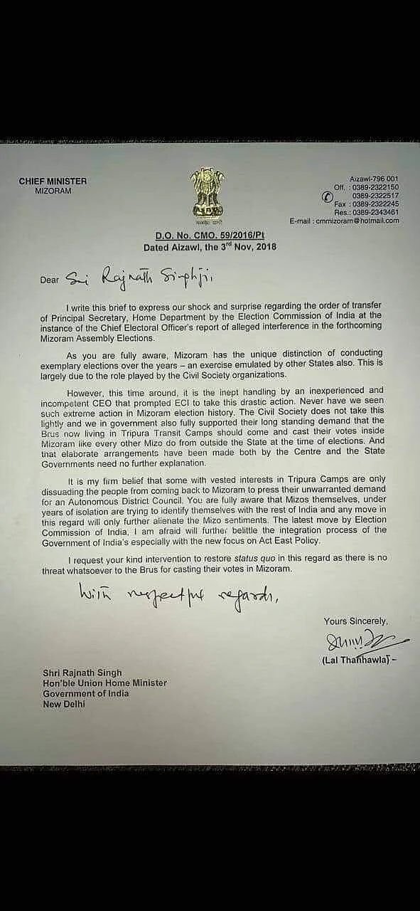 EC Agrees to Remove Mizoram CEO: NGO Coordination Committee Chief