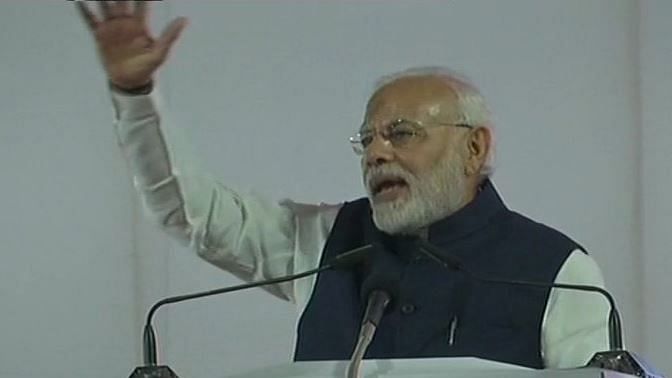 Prime Minister Narendra Modi during a speech in Varanasi