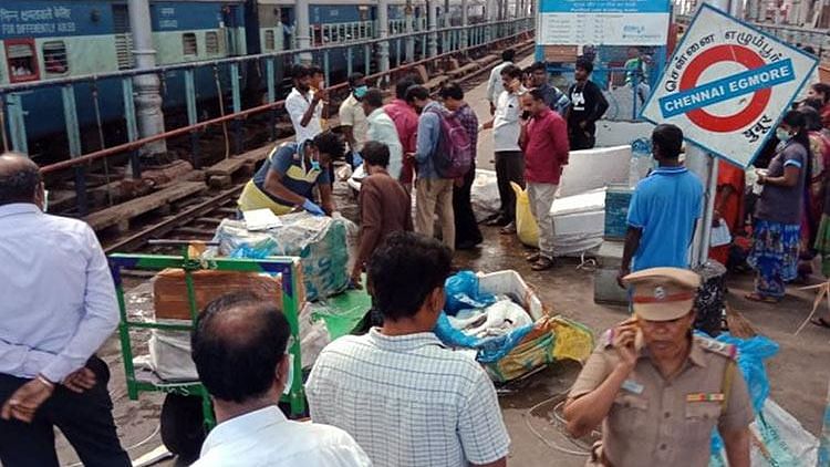 Food safety officials seized 2,100 kg of suspected dog meat at Chennai Egmore station on Saturday.