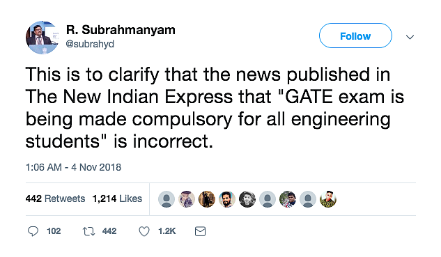 No, GATE Is Not Mandatory for Engineering Students as Exit Exam